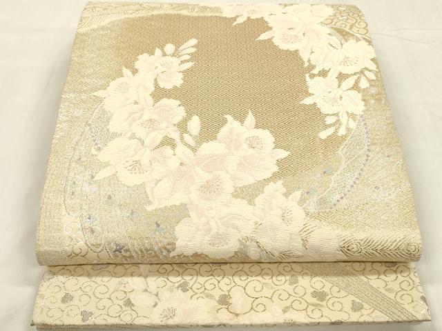 平和屋着物◎両面 全通柄袋帯 瑞祥重ね 金銀糸 正絹 逸品 DABE0257ya