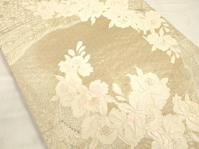 平和屋着物◎両面 全通柄袋帯 瑞祥重ね 金銀糸 正絹 逸品 DABE0257ya