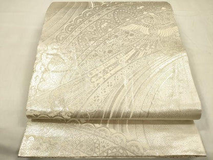 平和屋着物◎両面 全通柄袋帯 瑞祥重ね 金銀糸 正絹 逸品 DABE0257ya