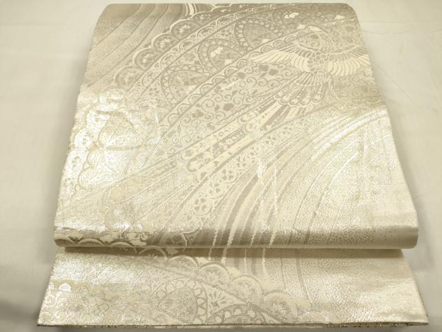 平和屋着物◎両面 全通柄袋帯 瑞祥重ね 金銀糸 正絹 逸品 DABE0257ya