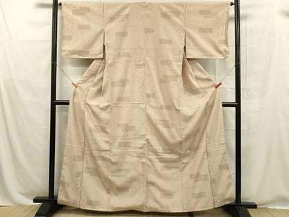 平和屋着物■塩沢紬　幾何学文　正絹　逸品　未使用　DABE0259ya