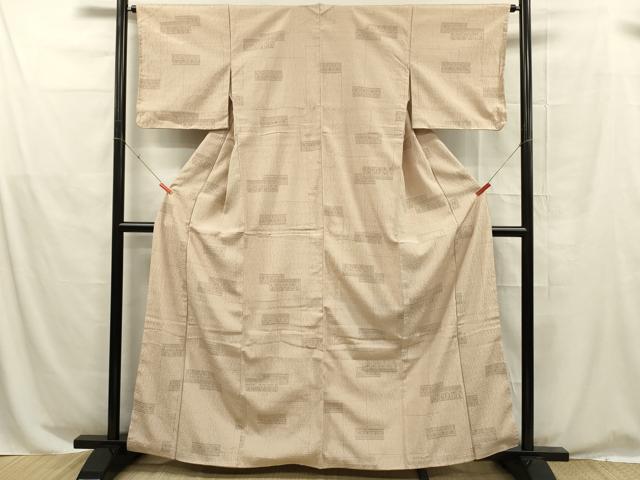 平和屋着物■塩沢紬　幾何学文　正絹　逸品　未使用　DABE0259ya