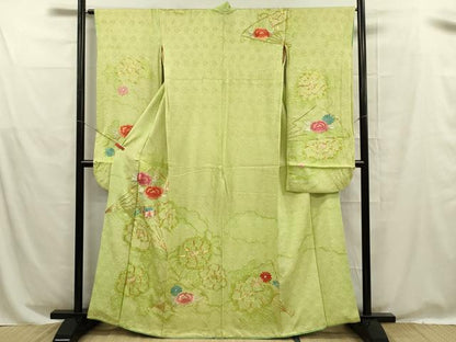 平和屋着物■豪華振袖　駒刺繍　絞り　扇面花文　正絹　逸品　DABE0264ya