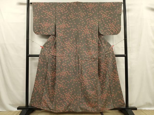 平和屋着物■上質な小紋　舞葉文　正絹　逸品　DABE0269ya