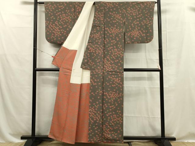 平和屋着物■上質な小紋　舞葉文　正絹　逸品　DABE0269ya