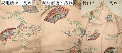 平和屋着物■上質な小紋　花鳥地紙文　金彩　正絹　逸品　DABE0272ya