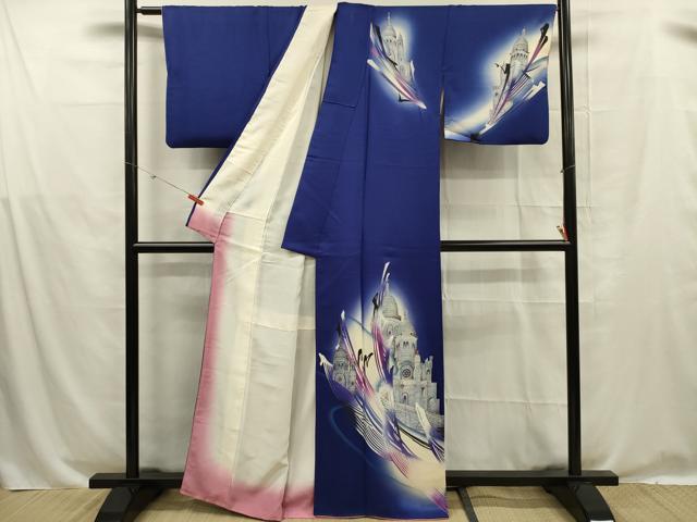 平和屋着物■訪問着　風景文　暈し染め　正絹　逸品　DABE0276ya