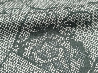 平和屋着物■上質な小紋　紬地　切嵌文　正絹　逸品　DABE0313ya