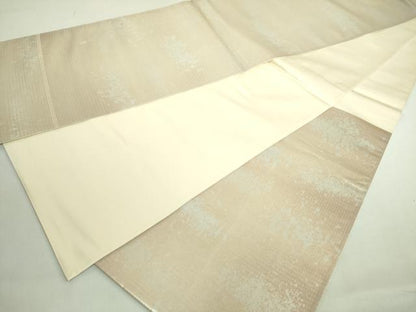 平和屋着物◎六通柄袋帯 霞文 引箔 正絹 逸品 DABE0344ya