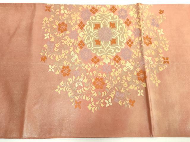 平和屋着物◎六通柄袋帯 正倉院花文 金糸 正絹 逸品 DABE0356ya