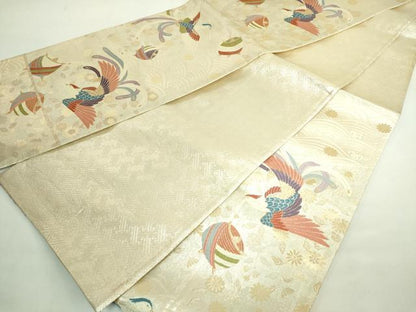 平和屋着物◎佐賀錦 六通柄袋帯 唐織 鳳凰花文 金銀糸 正絹 逸品 DABE0364ya