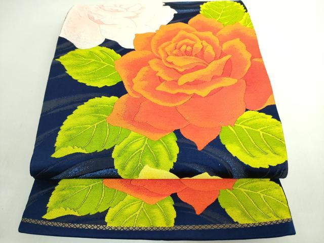 平和屋着物◎六通柄袋帯 流水花文 正絹 逸品 DABE0367ya