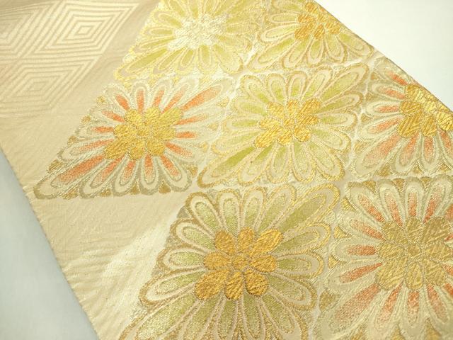 平和屋着物◎六通柄袋帯 花菱文 金糸 正絹 逸品 DABE0381ya