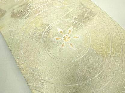 平和屋着物◎六通柄袋帯 正倉院花文 金銀糸 正絹 逸品 DABE0384ya