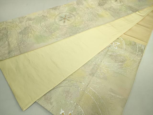 平和屋着物◎六通柄袋帯 正倉院花文 金銀糸 正絹 逸品 DABE0384ya