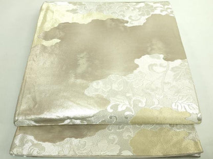 平和屋着物◎六通柄袋帯　花唐草文　栄箔錦　金銀糸　正絹　逸品　DABE0387ya