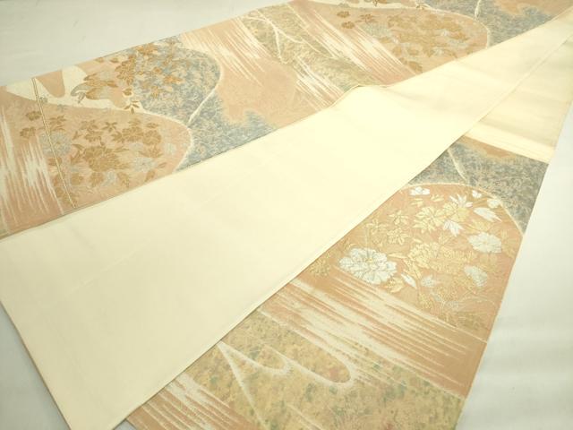 平和屋着物◎六通柄袋帯 美綾にしき 錦引箔 金銀糸 正絹 逸品 DABE0393ya