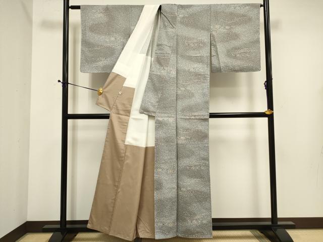 平和屋着物■上質な小紋 流水花文 正絹 逸品 未使用 DABE0396ya