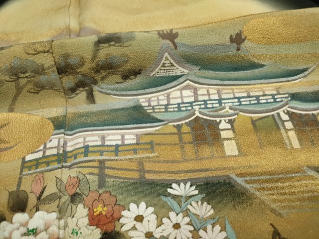 平和屋着物■豪華黒留袖 作家物 風景文 金彩 正絹 逸品 DABE0399ya