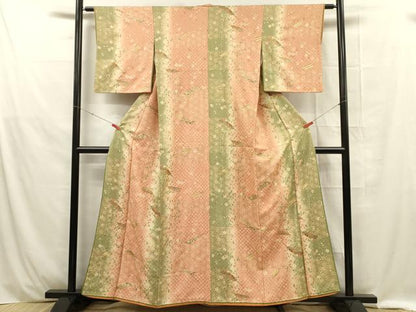 平和屋着物■上質な小紋 扇面花文 金彩 やまと誂製 正絹 逸品 DABE0400ya