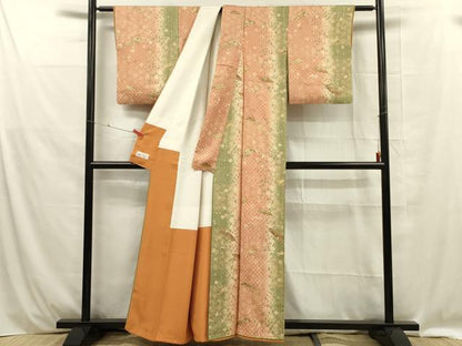 平和屋着物■上質な小紋 扇面花文 金彩 やまと誂製 正絹 逸品 DABE0400ya