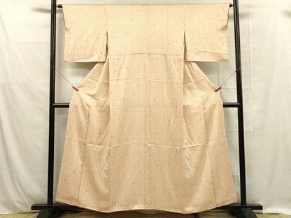 平和屋着物■上質な小紋 縞 正絹 逸品 DABE0402ya