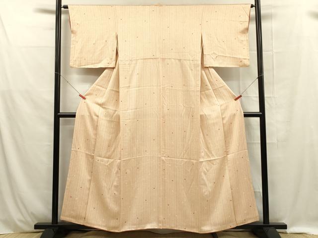 平和屋着物■上質な小紋 縞 正絹 逸品 DABE0402ya
