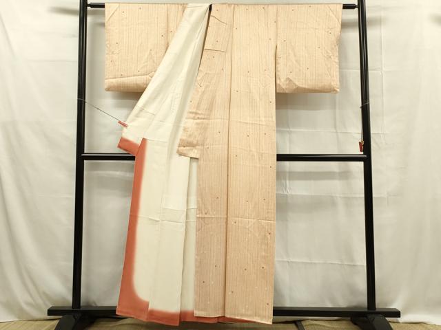 平和屋着物■上質な小紋 縞 正絹 逸品 DABE0402ya