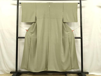 平和屋着物■上質な色無地 松葉文 正絹 逸品 DABE0407ya