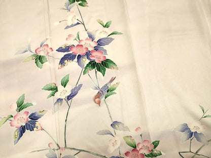 平和屋着物■訪問着 友禅 花鳥文 正絹 逸品 DABE0409ya
