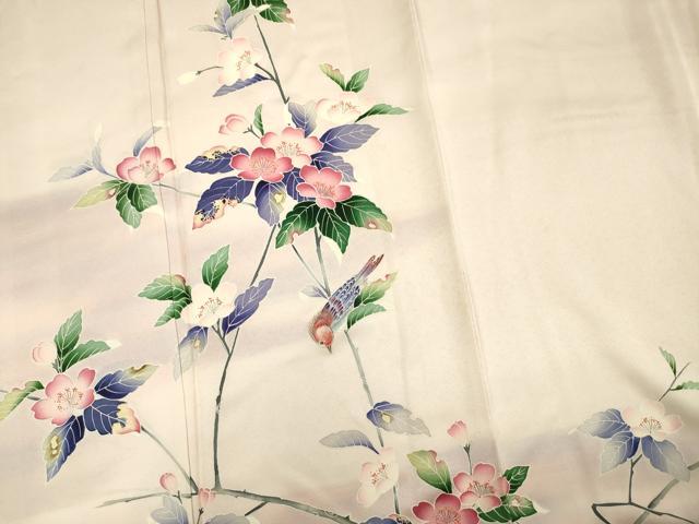 平和屋着物■訪問着 友禅 花鳥文 正絹 逸品 DABE0409ya