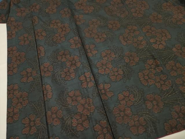 平和屋着物■本場大島紬 草花文 正絹 逸品 DABE0410ya