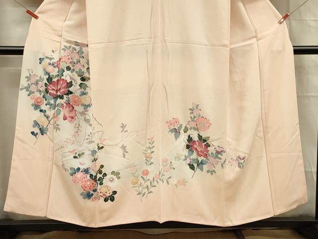 平和屋着物■訪問着 友禅 草花文 暈し染め 正絹 逸品 DABE0418ya