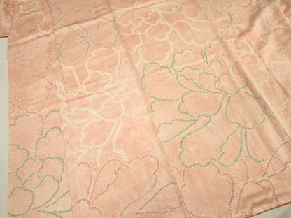 平和屋着物■上質な小紋 絞り 牡丹 正絹 逸品 DABE0419ya