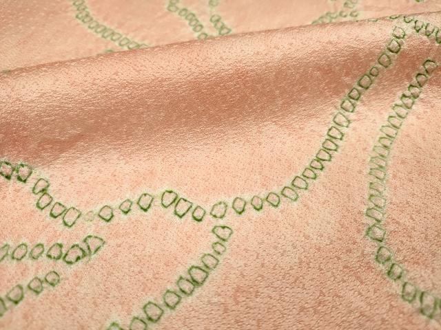 平和屋着物■上質な小紋 絞り 牡丹 正絹 逸品 DABE0419ya