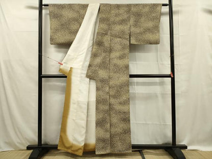 平和屋着物■上質な小紋 草花文 正絹 逸品 DABE0421ya