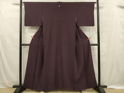 平和屋着物■上質な色無地 烏羽色 正絹 逸品 DABE0424ya