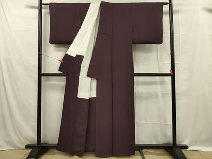 平和屋着物■上質な色無地 烏羽色 正絹 逸品 DABE0424ya
