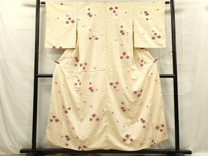 平和屋着物■上質な小紋 草花文 正絹 逸品 DABE0426ya
