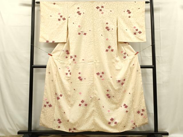 平和屋着物■上質な小紋 草花文 正絹 逸品 DABE0426ya
