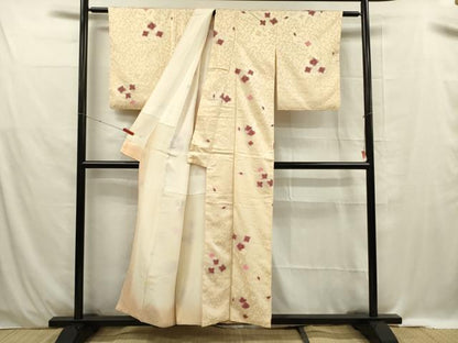 平和屋着物■上質な小紋 草花文 正絹 逸品 DABE0426ya