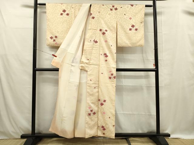 平和屋着物■上質な小紋 草花文 正絹 逸品 DABE0426ya