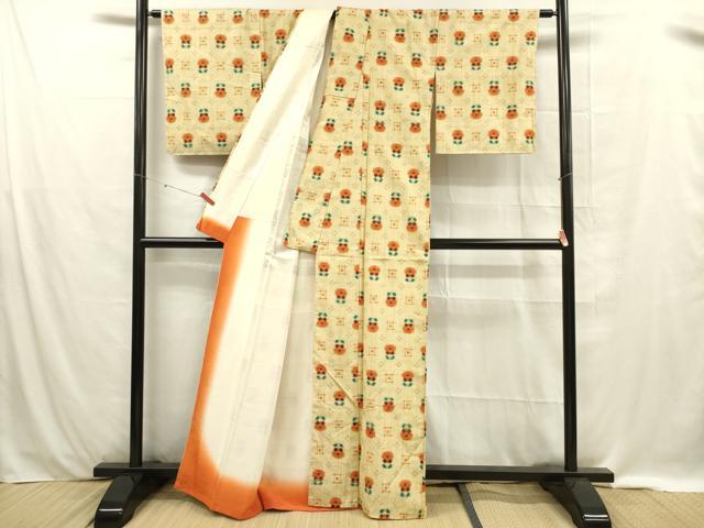 平和屋着物■上質な紬 草花文 正絹 逸品 未使用 DABE0427ya