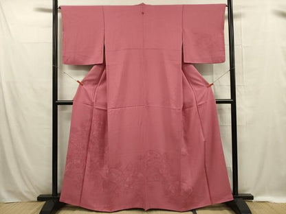 平和屋着物■無地絵羽訪問着 辻が花地紋 今様色 正絹 逸品 DABE0428ya