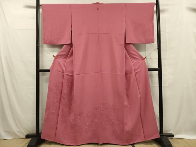 平和屋着物■無地絵羽訪問着 辻が花地紋 今様色 正絹 逸品 DABE0428ya
