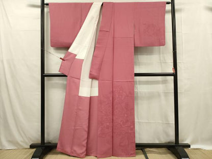 平和屋着物■無地絵羽訪問着 辻が花地紋 今様色 正絹 逸品 DABE0428ya