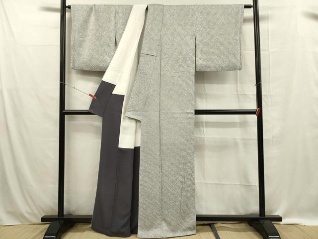 平和屋着物■大変加工の良い総絞り小紋 正絹 逸品 DABE0430ya