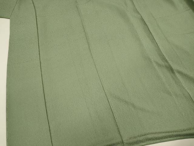 平和屋着物■上質な色無地 山葵色 正絹 逸品 未使用 DABE0434ya