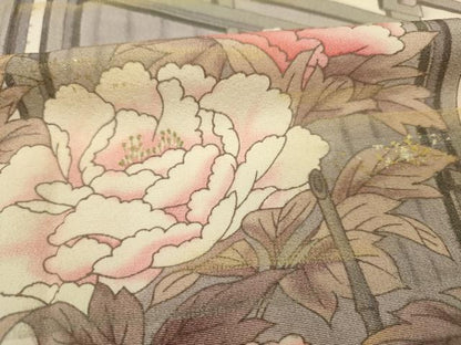 平和屋着物■訪問着 風景牡丹文 暈し染め 金彩 正絹 逸品 DABE0435ya