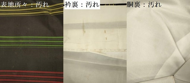 平和屋着物■本場大島紬 横段文 正絹 逸品 DABE0447ya